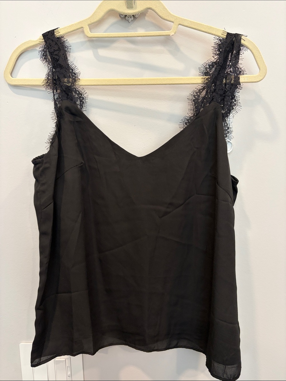 white birch Black Lace Strap V-Neck Cami
